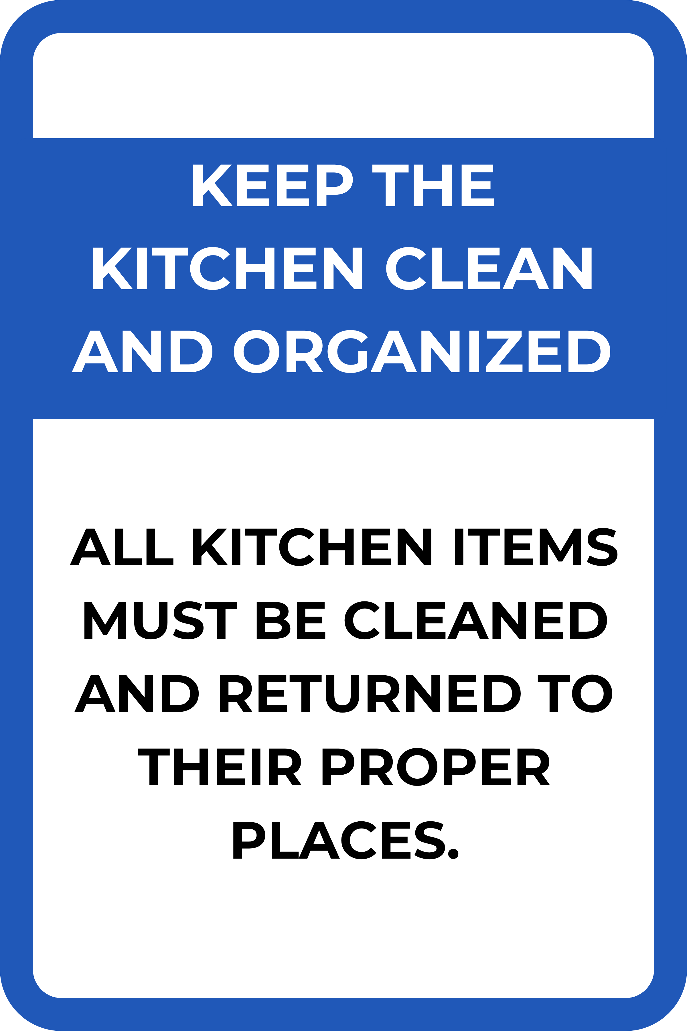 Clean Kitchen Anogram Keep Kitchen Clean and Organized – Springs Signage