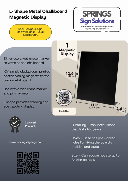 T103 - Metal Chalkboard Magnetic Display